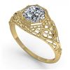 Image 2 : 1.0 ctw VS/SI Diamond Engagment Ring Art Deco 18k Yellow Gold - REF-299A4N