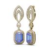 Image 2 : 12.22 ctw Tanzanite & Diamond Earrings 18K Yellow Gold - REF-709W3H