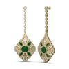 Image 2 : 4.19 ctw Emerald & Diamond Earrings 18K Yellow Gold - REF-311A3N