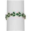 Image 1 : 38.72 ctw Emerald & Diamond Bracelet 18K Rose Gold - REF-527G3W