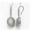 Image 2 : 10.26 ctw Certified Opal & Diamond Victorian Earrings 14K White Gold - REF-346R5K