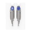 Image 1 : 9.49 ctw Tanzanite & Diamond Earrings 18K White Gold - REF-541A8N