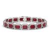 Image 1 : 26.21 ctw Ruby & Diamond Micro Pave Halo Bracelet 10k White Gold - REF-436M4G