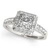 Image 2 : 2.02 ctw Certified VS/SI Princess Diamond 2pc Set Halo 14k White Gold - REF-347W5H