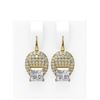 Image 1 : 2.78 ctw Princess Diamond Earrings 18K Yellow Gold - REF-422G9W