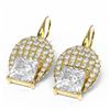 Image 3 : 2.78 ctw Princess Diamond Earrings 18K Yellow Gold - REF-422G9W