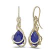 Image 2 : 22.9 ctw Sapphire & Diamond Earrings 18K Yellow Gold - REF-618N2F