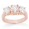 Image 1 : 2.0 ctw Certified VS/SI Diamond 3 Stone Ring 14k Rose Gold - REF-323H3R