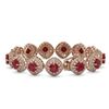 Image 2 : 37.35 ctw Certified Ruby & Diamond Victorian Bracelet 14K Rose Gold - REF-928Y2X