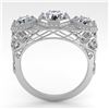 Image 3 : 2 ctw Past Present Future Diamond Ring Art Deco 18k White Gold - REF-421A8N