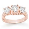 Image 1 : 1.50 ctw Certified VS/SI Diamond 3 Stone Ring 14k Rose Gold - REF-236W5H