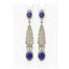Image 1 : 11.32 ctw Sapphire & Diamond Earrings 18K Yellow Gold - REF-490N9F