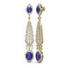 Image 2 : 11.32 ctw Sapphire & Diamond Earrings 18K Yellow Gold - REF-490N9F