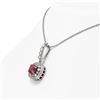 Image 3 : 2.55 ctw Certified Ruby & Diamond Victorian Necklace 14K White Gold - REF-100Y2X