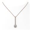 Image 1 : 1.6 ctw Cushion Cut Diamond Designer Necklace 18K Rose Gold - REF-319X6A