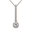 Image 2 : 1.6 ctw Cushion Cut Diamond Designer Necklace 18K Rose Gold - REF-319X6A