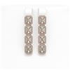 Image 1 : 6.08 ctw Emerald Cut Diamond Micro Pave Earrings 18K Rose Gold - REF-977A2N