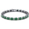 Image 1 : 30.8 ctw Emerald & VS/SI Diamond Eternity Bracelet 10k White Gold - REF-245H5R