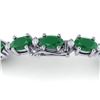 Image 3 : 30.8 ctw Emerald & VS/SI Diamond Eternity Bracelet 10k White Gold - REF-245H5R