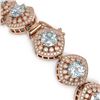 Image 3 : 32.95 ctw Aquamarine & Diamond Victorian Bracelet 14K Rose Gold - REF-982M2G