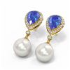 Image 3 : 7.03 ctw Tanzanite & Diamond Earrings 18K Yellow Gold - REF-360G2W
