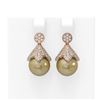 Image 1 : 1.56 ctw Diamond & Pearl Earrings 18K Rose Gold - REF-170N5F