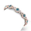 Image 1 : 9 ctw SI/I Intense Blue Diamond Bracelet 18K Rose Gold - REF-735N2F