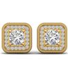 Image 1 : 2 ctw Certified VS/SI Diamond Art Deco Micro Stud Earrings 14k Yellow Gold - REF-263H6R