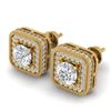 Image 2 : 2 ctw Certified VS/SI Diamond Art Deco Micro Stud Earrings 14k Yellow Gold - REF-263H6R