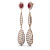 Image 2 : 6.68 ctw Ruby & Diamond Earrings 18K Rose Gold - REF-342F2M