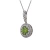 Image 1 : 4.22 ctw Tourmaline & Diamond Victorian Necklace 14K White Gold - REF-134H2R