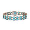 Image 3 : 21.22 ctw Turquoise & Diamond Bracelet 14K Rose Gold - REF-218G2W