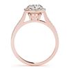 Image 2 : 1.4 ctw Certified VS/SI Diamond Halo Ring 18k Rose Gold - REF-313H6R