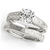 Image 1 : 1 ctw Certified VS/SI Diamond Solitaire 2pc Wedding Set 14k White Gold - REF-273Y2X