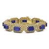Image 1 : 61.92 ctw Sapphire & Diamond Victorian Bracelet 14K Yellow Gold - REF-1288H4R