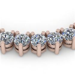 68 ctw 3 Prong Diamond Riviera Necklace 18K Rose Gold - REF-19909R3K