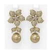 Image 1 : 3 ctw Diamond & Pearl Earrings 18K Yellow Gold - REF-296M9G