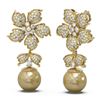 Image 2 : 3 ctw Diamond & Pearl Earrings 18K Yellow Gold - REF-296M9G