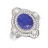 Image 3 : 4.78 ctw Sapphire & Diamond Ring 18K White Gold - REF-161K8Y