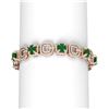 Image 1 : 26.1 ctw Emerald & Diamond Bracelet 18K Rose Gold - REF-808G2W