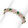 Image 2 : 26.1 ctw Emerald & Diamond Bracelet 18K Rose Gold - REF-808G2W