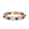 Image 3 : 26.1 ctw Emerald & Diamond Bracelet 18K Rose Gold - REF-808G2W