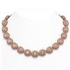 Image 1 : 93.04 ctw Morganite & Diamond Victorian Necklace 14K Rose Gold - REF-3788N9F