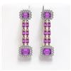 Image 1 : 10.36 ctw Amethyst & Diamond Earrings 14K Rose Gold - REF-191K3Y