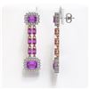 Image 2 : 10.36 ctw Amethyst & Diamond Earrings 14K Rose Gold - REF-191K3Y