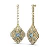 Image 2 : 4.19 ctw Aquamarine & Diamond Earrings 18K Yellow Gold - REF-311W3H