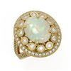 Image 1 : 5.28 ctw Certified Opal & Diamond Victorian Ring 14K Yellow Gold - REF-191R3K
