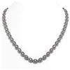 Image 1 : 21.69 ctw Oval Cut Diamond Micro Pave Necklace 18K White Gold - REF-1822X5A