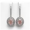 Image 1 : 13.82 ctw Morganite & Diamond Victorian Earrings 14K White Gold - REF-579F8M