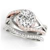 Image 1 : 2 ctw Certified VS/SI Diamond Bypass Solitaire 2pc Set 14k 2Tone Gold - REF-517X3A